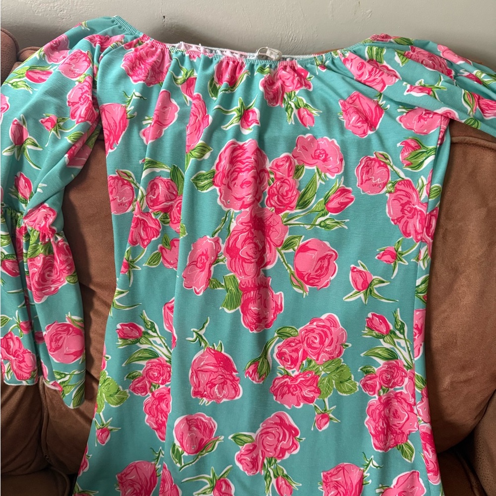 Simply Southern Floral Mini Dress - Pink and Green